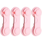 jieGorge 4Pcs Child Security Kids Box Drawer Cupboard Wardrobe Door Fridge Safety Lock PK, Tools & Home Improvement for Easter Day (Pink)