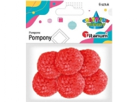 Titanum Fiber pomponger 3cm röd 6st