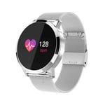 GBY Smart watch, fitness tracker, tracker with step timer and sleep monitor, IP67 waterproof fitness wristband as calorie counter pedometer watch, available for kids ladies men-steel-silver