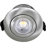 Nordtronic Low Profile Flexible downlight, drivdon, Ø5,5 cm, borstad alu, 2700K
