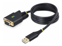 StarTech.com 3ft (1m) USB to Null Modem Serial Adapter Cable, Interchangeable DB9 Screws/Nuts, COM Retention, USB-A to RS232, FTDI, Level-4 ESD Protection, Windows/macOS/ChromeOS/Linux - Rugged TPE Construction (1P3FFCNB-USB-SERIAL) - USB / seriell kabel - USB (hane) till DB-9 (hane) - 1 m - svart