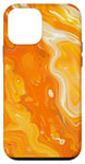Coque pour iPhone 12 mini Art Coloré À Motif Marbré Orange
