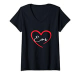 Womens Evi I Heart Evi I Love Evi Personalized V-Neck T-Shirt
