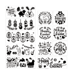 12 ark DIY Glad Påsk ritmall Ägg Kanin måla stenciler Tvättbara för DIY Art Scrapbook Journal Tyg