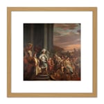Bol King Cyrus Treasure Looted Temple Jerusalem 8X8 Inch Square Wooden Framed Wall Art Print Picture with Mount