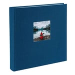 Goldbuch Album Photo avec Découpe, Bella Vista, 25 X 25 Cm, 60 Pages Blanches avec Intercalaires Glassine, Lin, Bleu, 24895