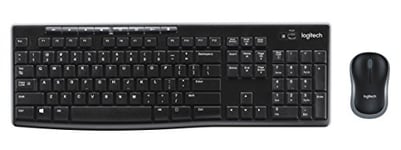 Logitech MK270 Wireless Keyboard and Mouse Combo for Windows, QWERTY Pan Nordic Layout - Black