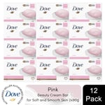 Dove Pink Moisturising Beauty Cream Bar for Soft and Smooth Skin, 2 x 90g, 12pk