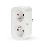 Smart Plug Wi-Fi Dubbel SmartLife IP21 Wattmätare 3680W Typ E Frankrike Nedis Vit
