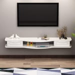 Floating Shelf Entertainment Center Stand TV Bracket Wall Mounted Rack Media Console Component Shelf TV Stand Wall Shelf with Cabinet Door for Cable Boxes/Routers/Remotes/DVD Players/Game Console