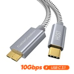 CableCreation Type USB C 3.1 vers Micro B Câble 10Gbps Données Rapides Câble de Disque Dur Externe pour SSD HDD PC MacBook Pro 0.3m 1m Gris 1m