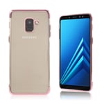 Samsung Galaxy A8 (2018) mobilskal i TPU material skyddande elektropläterad - Rosenguld Rosa