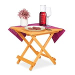 Relaxdays Table Pliante en Bois, pour Salon, Balcon et terrasse, Robuste, Console, HLP : 50 x 50 x 50 cm, Nature