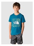Boys, THE NORTH FACE Y New S/S Graphic Tee - Blue, Blue, Size L=13-14 Years