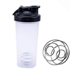 Portable Sports Water Bottle with Blender Leak-Proof Multifunctional Shake Cup Shaker Bottle for Protein Shakes, Black