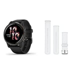Garmin Venu 2, AMOLED GPS Smartwatch with All-day Advanced Health and Fitness Features Acc, Venu 3, 20mm Band, Whitestone + Passivated