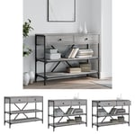 The Living Store Konsolbord med lådor och hyllor grå sonoma konstruerat trä -  Avlastningsbord