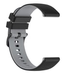 Klockarmband i Silikon Samsung Galaxy Watch 5/5 Pro/4 40 mm 44 mm/3 41 mm/Gear Support/ Huawei Watch GT3/GT2 42 mm/Garmi Svart+grå 20 mm
