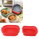 (Red)2 Pack Air Fryer Silicone Liners 8.1''Square Air Fryer Silicone