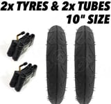 2 x Pram Tyres & 2 x Tubes 10" x 2 Quinny Buzz Speedi Huack Roadster 10"