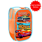 DISNEY CARS Pop Up Mesh Hamper Laundry Basket Bag Bin Storage Car Toy Organizer