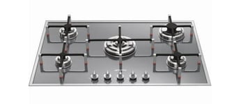 PVS750 74cm Silver/Glass Linear Gas Hob with wafer frame