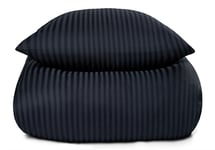 Påslakan dubbeltäcke - 200x200 cm - 100% bomullssatin - Mörkblå enfärgat sängset - Borg Living sänglinne