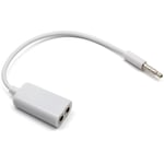 3.5 mm Dual Jack Stereo Headphone Adapter for Apple iPhone - White