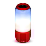 2*3W Bluetooth Högtalare - LED-ljus, USB TF-kortplats, röd.