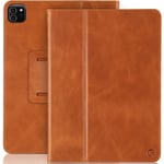 Casemade iPad Pro 11 (2nd/3rd Generation 2020/2021) Real Leather Case - Premium Luxury Italian Slim Cover/Smart Folio with Dual Stand and Auto Sleep/Wake (Tan)