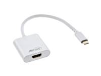 InLine 64103S, 0,2 m, USB Type-C, HDMI, Manlig kontakt, Kvinnlig kontakt, Guld