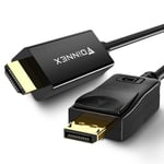 Mondodigitale-Câble Displayport Vers Hdmi 1M, Câble Dp Vers Hdmi 1080P@60Hz Hdr, Display Port To Hdmi Cable Mâle Dp 1.2 To Hdmi 1.4 Câble Pour Laptop,Pc,Desktop À Moniteur,Tv,Projecteur