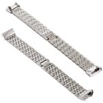 Beilaishi For Fitbit Charge 3 Diamond-studded Stainless Steel Replacement Wrist Strap Watchband (Black) replacement watchbands (Color : Silver)