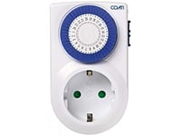 Simon - Programmateur analogique Quotidien, Prise minuteur programmable, Compact et analogique, 24 h, intensité 16 A, 230 V/50 Hz, Couleur Blanche