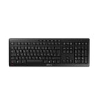 CHERRY STREAM KEYBOARD WIRELESS, Cordless Keyboard, German Layout (QWERTZ), 2.4 GHz Wireless, Quiet Keys, Slim Design, Battery-Powered, Black