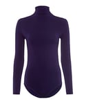 FALKE Women's Rich Cotton W BO Soft Fabric Longsleeved 1 Piece Shapewear Bodysuit, Blue (Marine 6179), XS 34-36