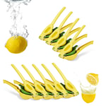 Presse citron manuel, lot de 10, presse agrumes 2 en 1 pour citron et citron vert, Bar HxlxP: 5,5 x 7,5 x 22 cm, jaune