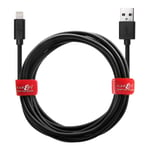 JuicEBitz 2m/6ft 20AWG USB Charger Cable Data Sync Wire 8 Pin for iPhone 11 XR XS 8 7 Plus 6S 6 SE 5S 5C, iPad Pro, Air 2, Mini, iPod Touch, Nano, Shuffle (Black)
