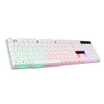 ZYDP Rainbow Backlit Keyboard, USB Cable Game Keyboard Mechanical Laptop Keyboard (Color : White)