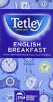 Tetley English Breakfast Tea Bags Drawstring in Envelope - Pack of 25 Tea Bags, Green Tea