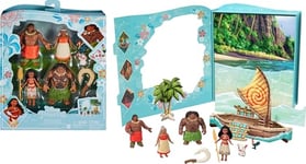 Mattel Disney Princess Toys, Moana Story Pack with 6 Key Characters, Small Dolls, Figures and Accessories Inspired by Disney Movies, Gifts for Kids, HLW90