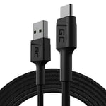 Green Cell Câble USB-A - USB-C Typ-C 1.2m Chargeur Cable noir compatible pour Samsung Galaxy S23 S22 S21 S20 Ultra S10 S9 S8+ | Note 20 10 9 8 | Téléphones Android