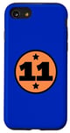 Coque pour iPhone SE (2020) / 7 / 8 Numéro 11 Onze Cercle Orange Noir Âge Anniversaire Retro