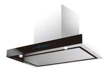 Polo T Model Rangehood 90cm 1,000m3/h max. extraction Stainless Steel/ Black Glass with Gesture Control