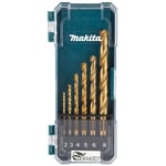 Makita  Set med 6st HSS-TiN metallborrsats