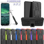 For Nokia 2.3, (6.2") Tough Armour Shockproof Phone Case Cover + 9h Screen Glass