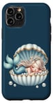 Coque pour iPhone 11 Pro Sirène endormie dans un récif de corail sous-marin en coquillage