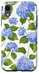 Coque pour iPhone XR Pretty Blue Floral Hydrangeas Pattern Art Design