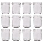 Argon Tableware Glass Jam Jars with Lids - 185ml - Pack of 12