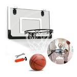 YFFSS Basketball Wall-Mount Boards,Portable Mini Basketball Hoop,Children's Mini Hoop Basketball Board Kit with Ball and Pump,for Indoors Outdoors Basketball Games (Color : Black)